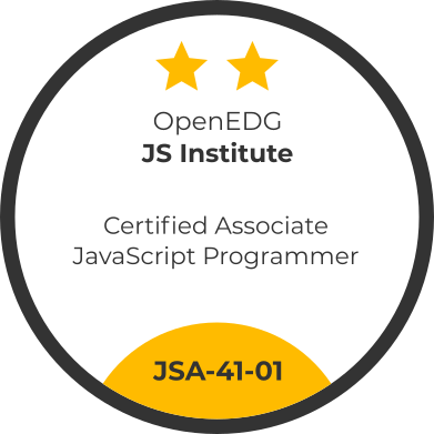 JSA - Certified Associate JavaScript Programmer